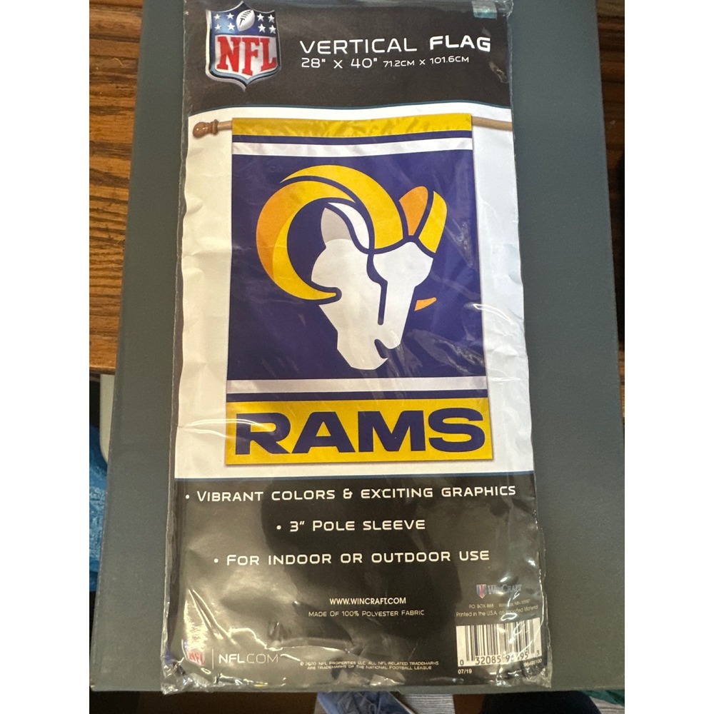WinCraft Los Angeles Rams NFL Vertical Flag 28 x 40 Blue Gold Banner 96495019